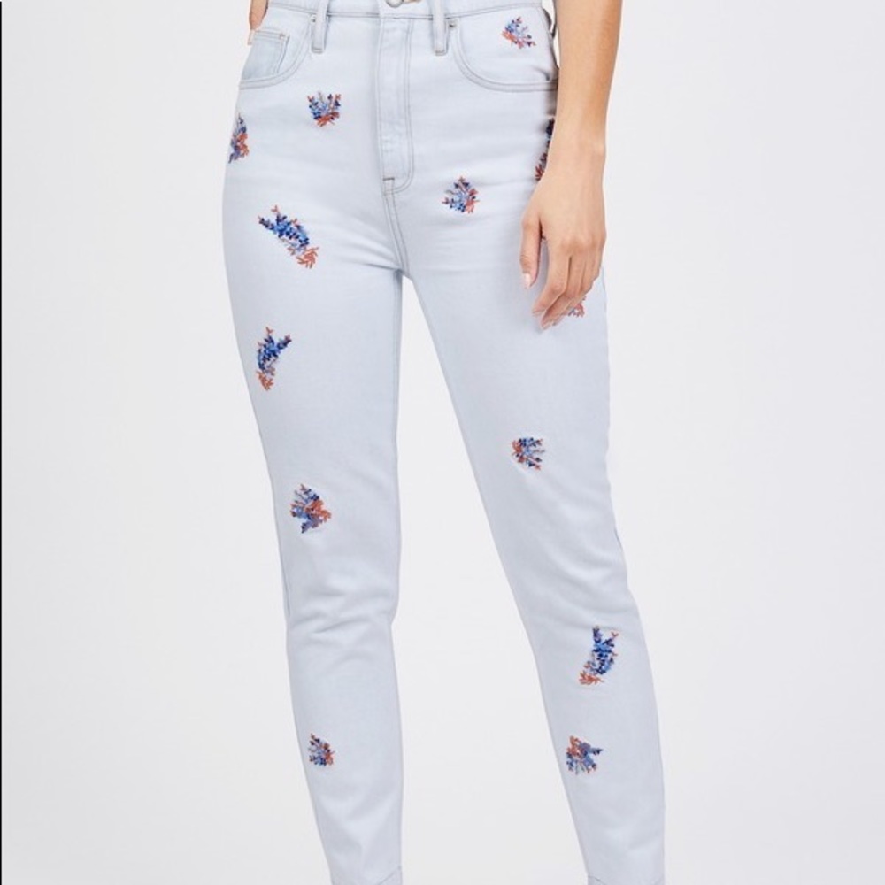 Juicy Couture High Rise Embroidered Skinny Jean